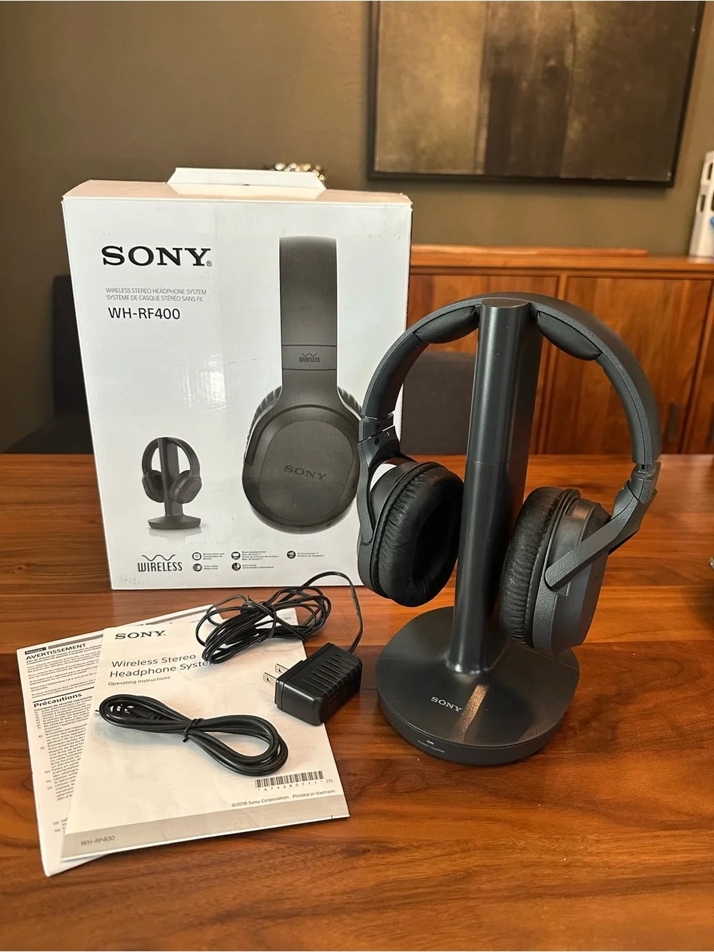 Sony WH-RF400 Wireless Over-Ear Headphones - Black